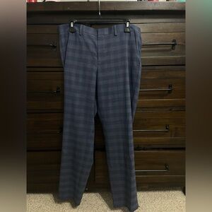 Men’s Express Plaid Blue Dress Pants